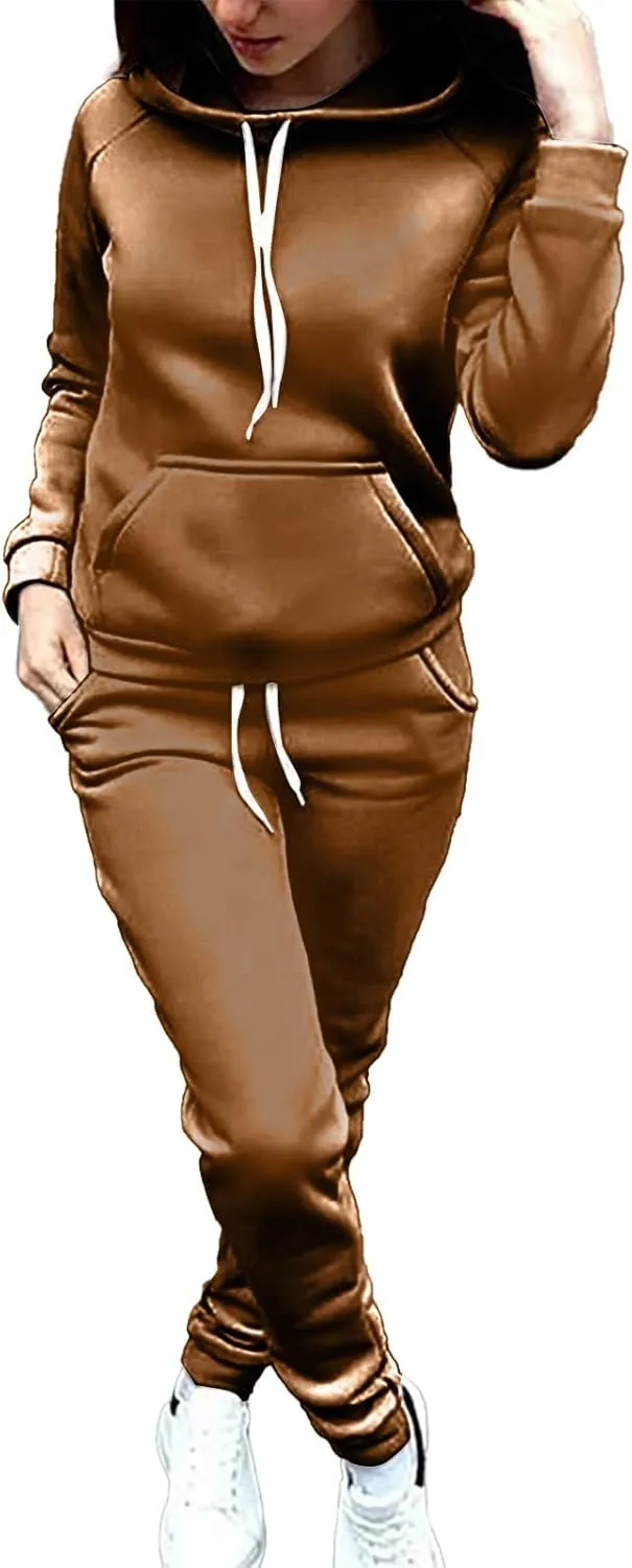 Sweatpants and Sweatshirt Set for Women,2 Piece Tracksuit Outfits Hoodie Sweatshirt and Jogging Sweatpants Suit
