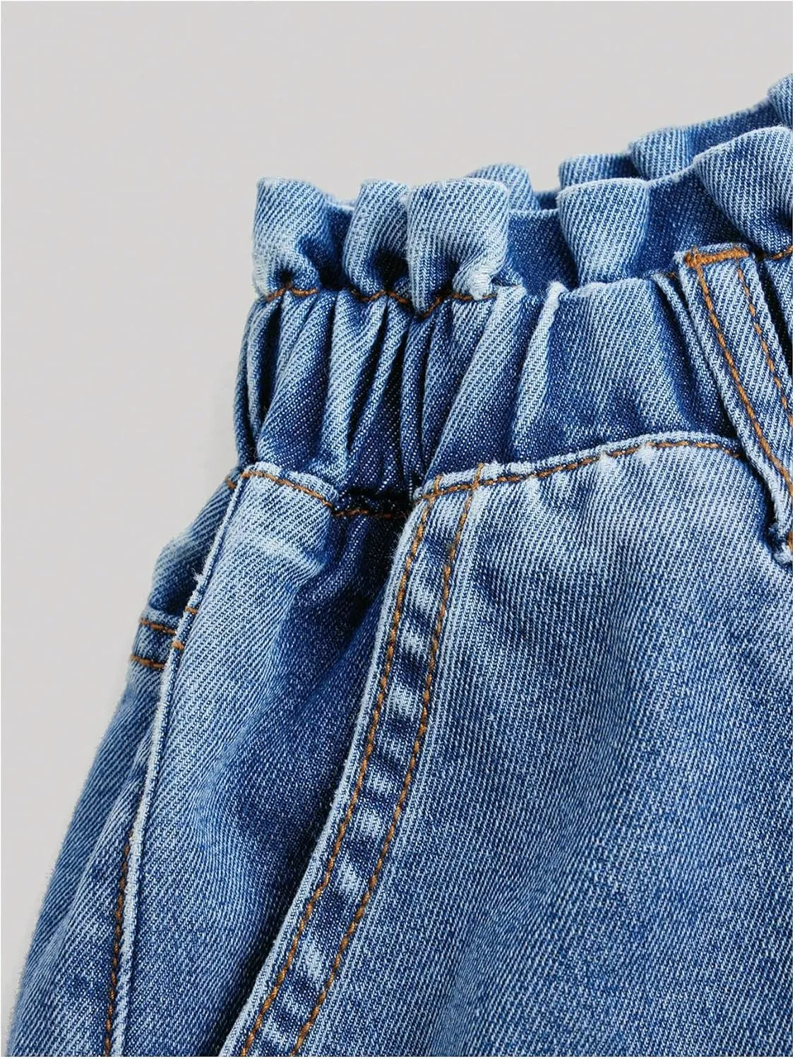 SweatyRocks Girl's Wide Leg Denim Pants Elastic High Waisted Loose Jeans with Pocket
