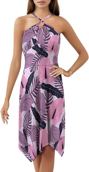 TAIZIYEAH Dresses for Women Flowers Print Casual Camisole Dress