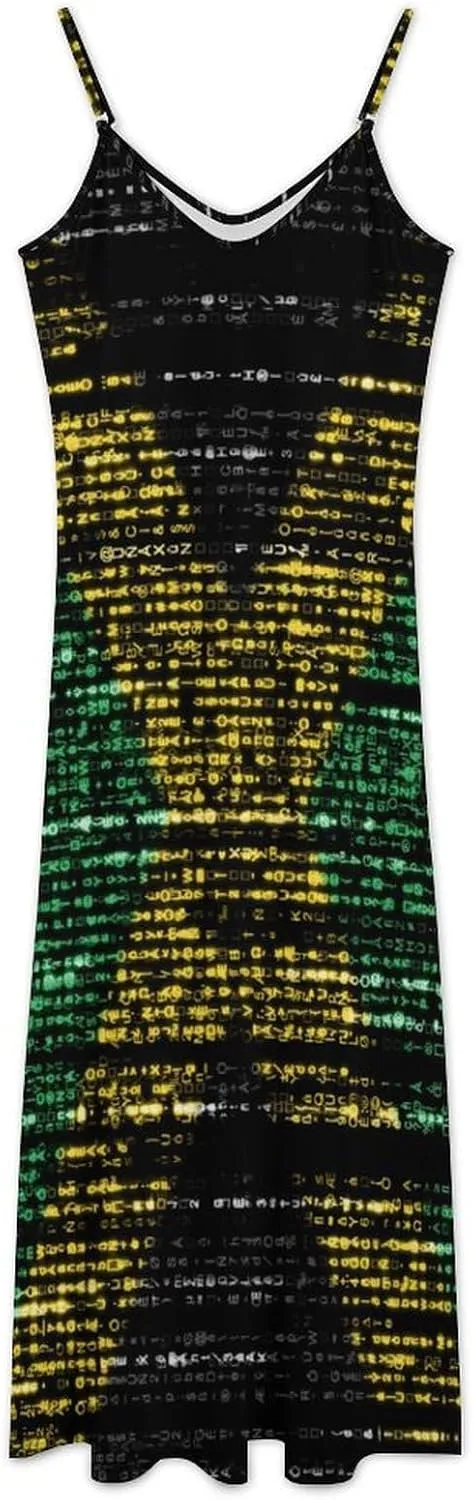 TAIZIYEAH Women's Summer Jamaica Flag Sundress Beach Camisole Dress
