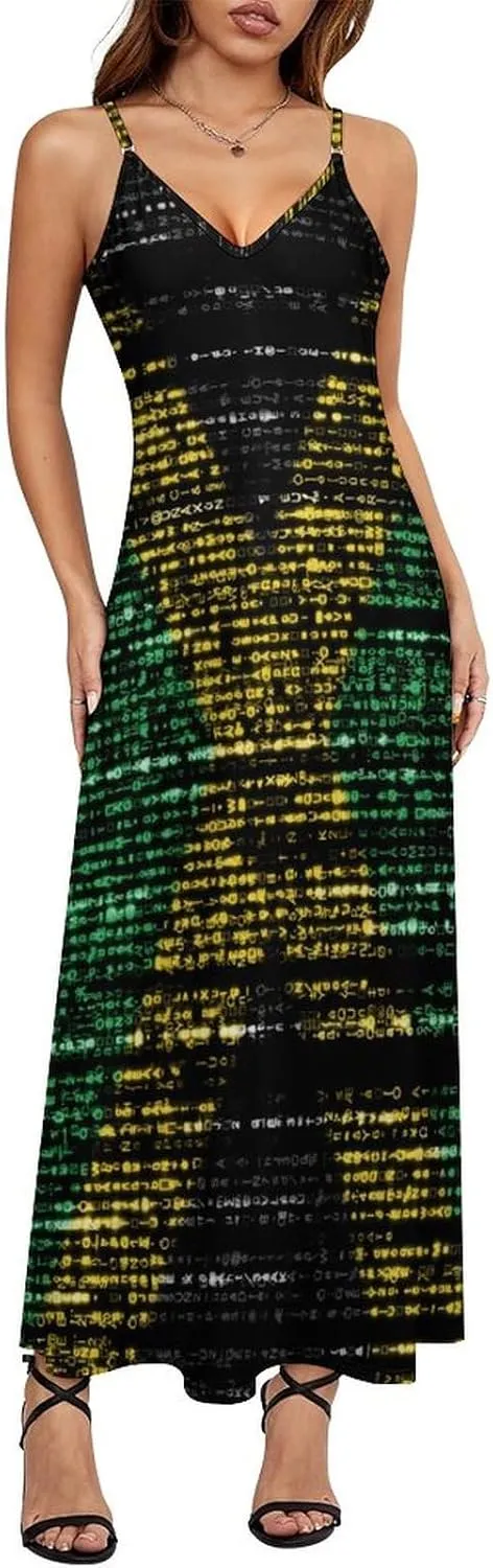 TAIZIYEAH Women's Summer Jamaica Flag Sundress Beach Camisole Dress
