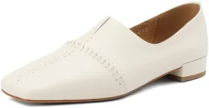 TinaCus Genuine Leather Women's Square Toe Handmade Stitch Comfortable Slip On Flat Shoes