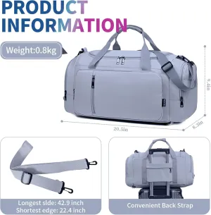 Travel Duffle Bag for Women,Gym Bag with Shoe Compartment,Weekend overnight bag with wet pocket,Waterproof carry on Travel Bag(Blue)