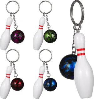 VANZACK Bowling Pin Keychains Bag Hanging Pendant Bowling Sports Keychains Hanging Decor Keychain for Backpack, 10 Pieces