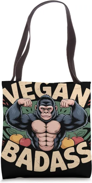 Veganism Vegetarian Badass Gorilla Vegan Bodybuilder Tote Bag