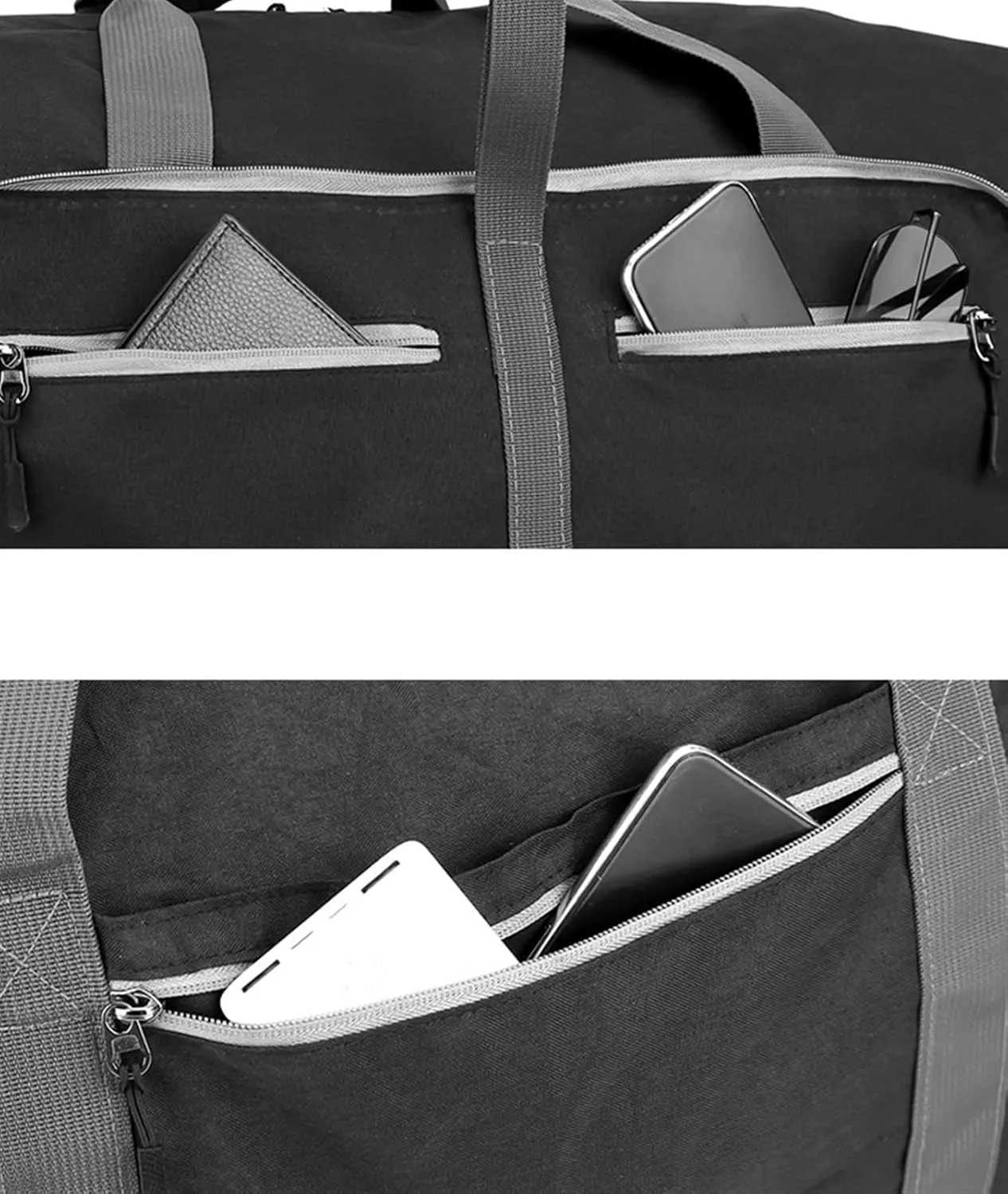 Weekender Travel Bag 24inch Garment Bag with Shoe Compartment, 2 in 1 Hanging Suitcase Suit Weekender Bags Sport Gym Bag(Black)