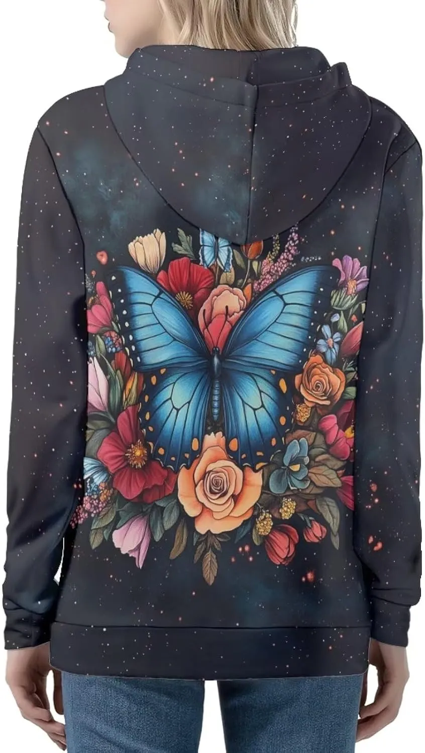 WELLFLYHOM Zip Up Hoodie for Women Y2K Sweatshirt Oversize Jacket Hoodies