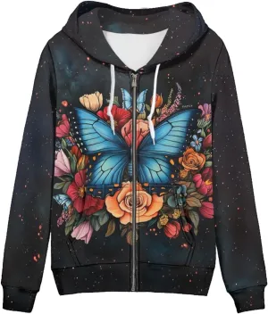 WELLFLYHOM Zip Up Hoodie for Women Y2K Sweatshirt Oversize Jacket Hoodies
