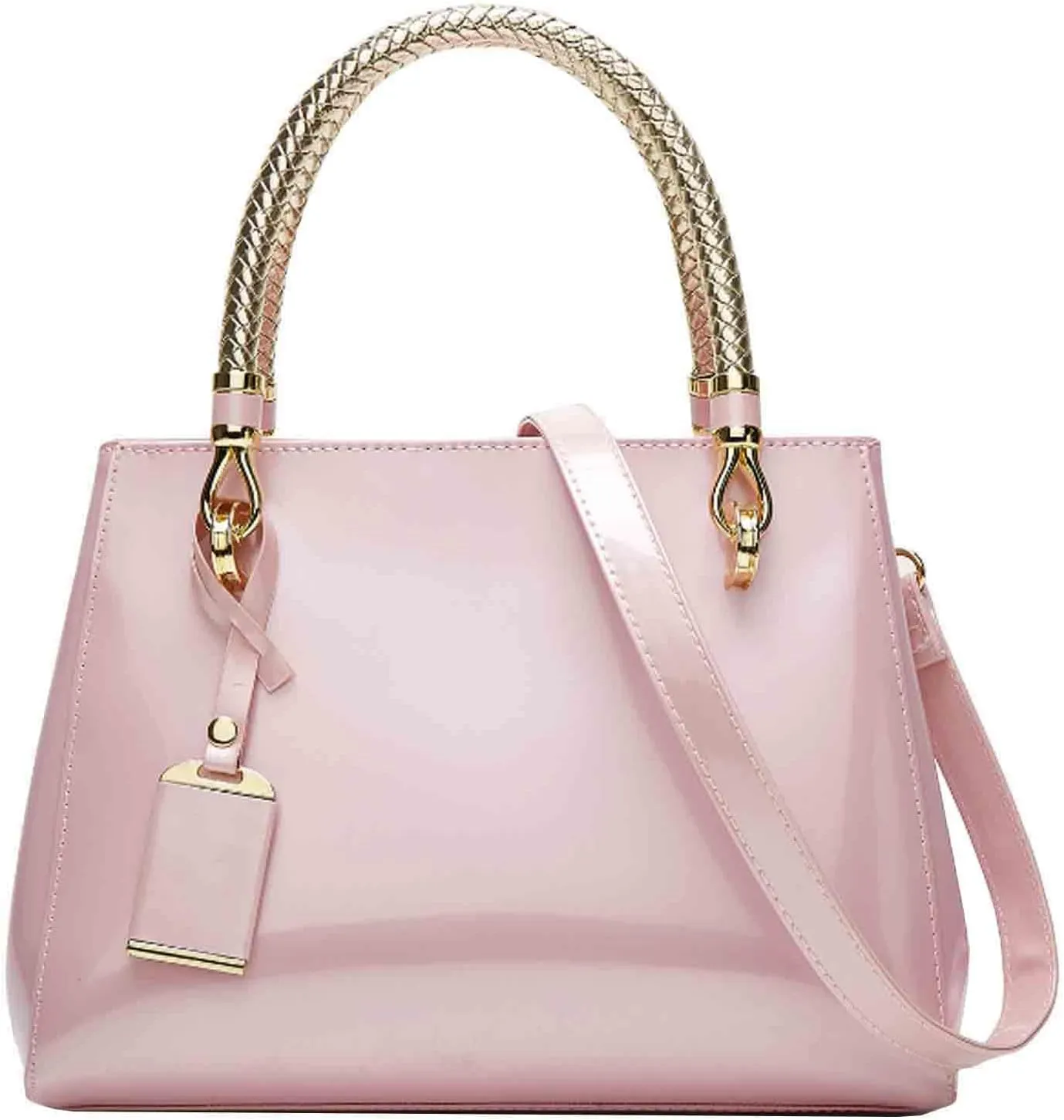 Women Elegant Handbag and Purse Top Handle Bag Patent Leather Tote Satchel Shoulder Bag