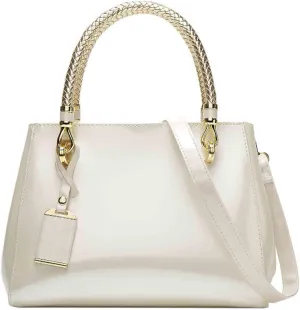 Women Elegant Handbag and Purse Top Handle Bag Patent Leather Tote Satchel Shoulder Bag