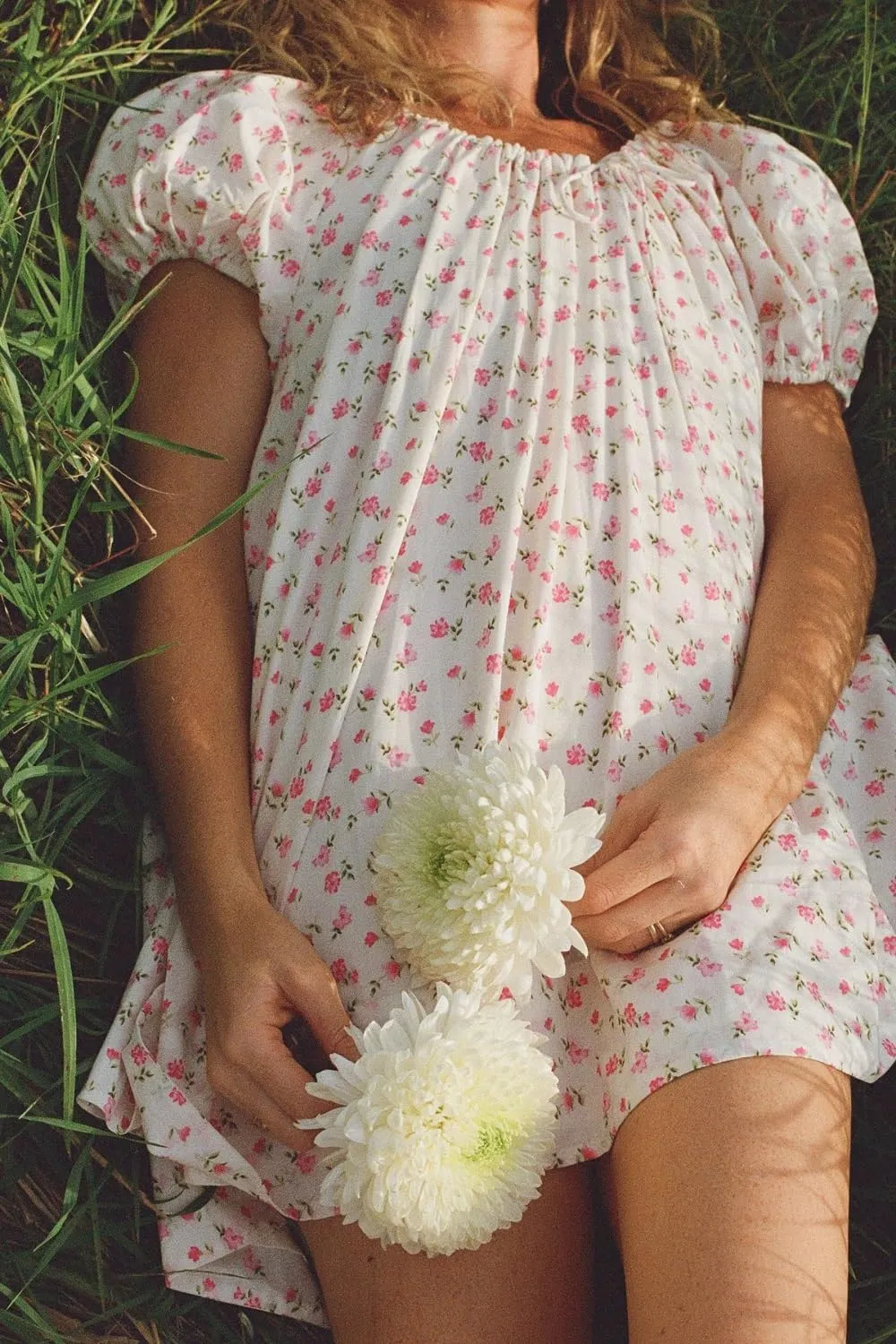 Women Puff Sleeve Babydoll Dress Square Neck Flowy Mini Dress Bow Tie Ruffle A Line Short Dress Summer Sundress