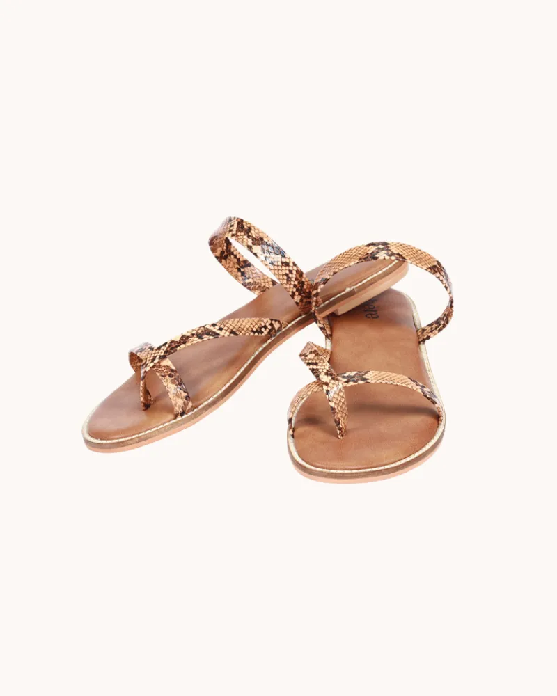Women's Brown Sassy Snakeprint Flats