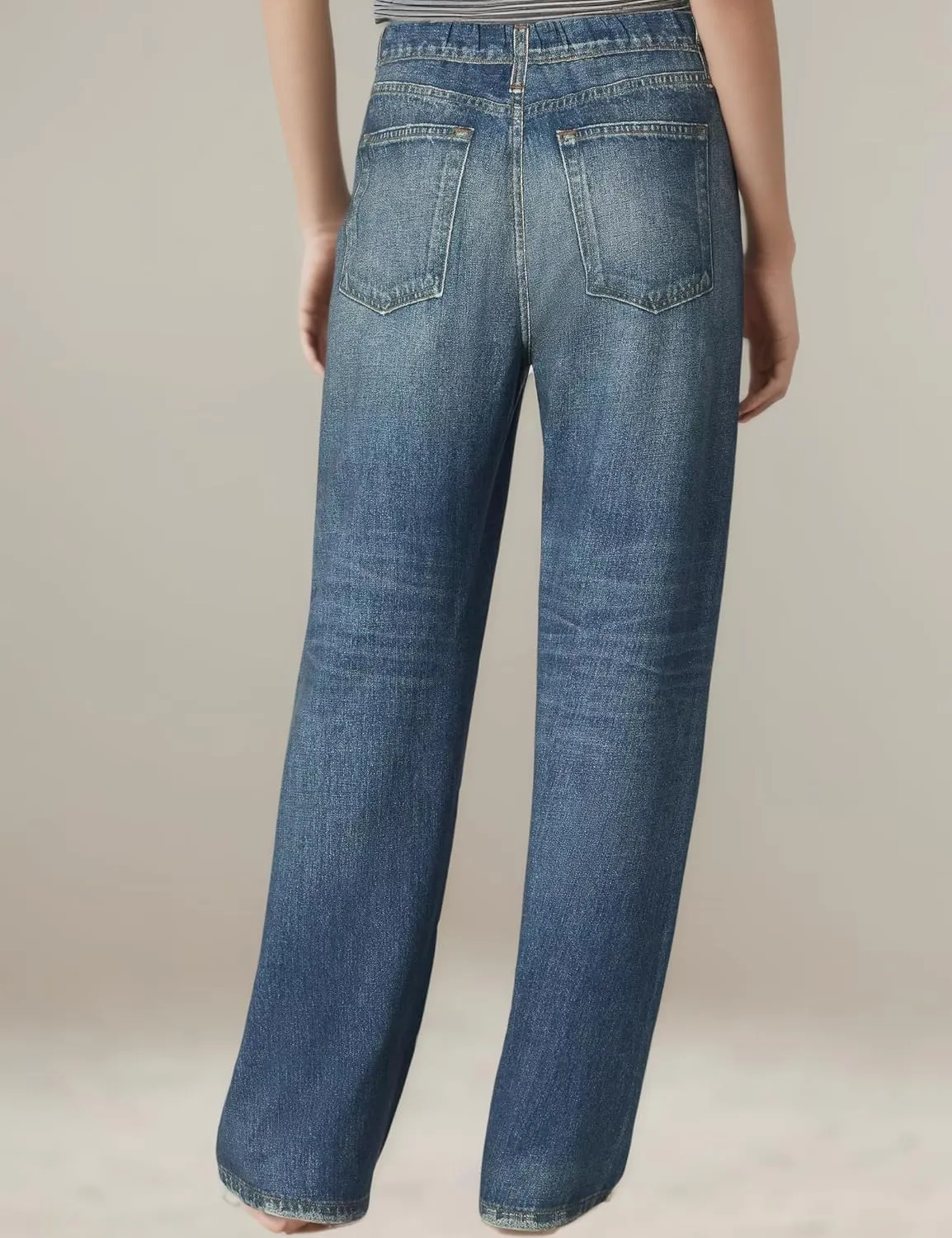 Womens French Terry Wide Leg Sweatpants Jeans Stretch Breathable Comfort Pants for Casual & Workout Y2K Clothes