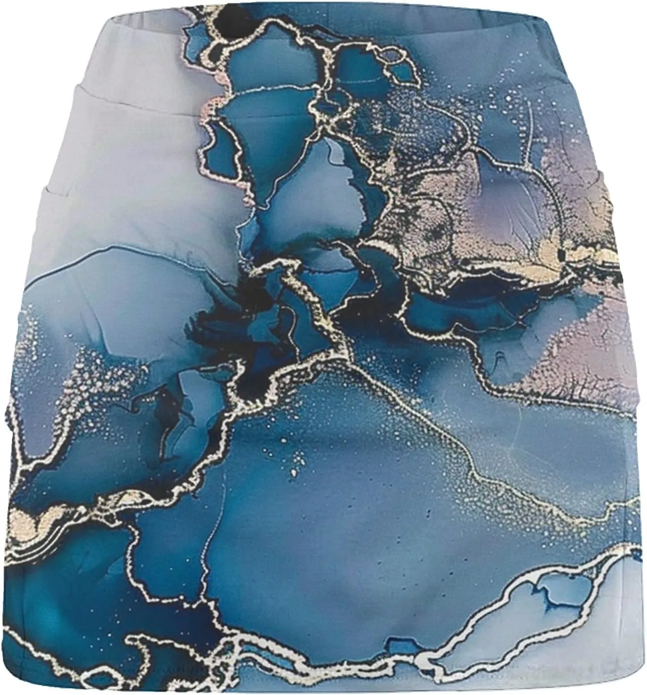 Womens Golf Skorts Skirts Tie Dye Printed High Waisted Tennis Skirt with Shorts Sports Bottoming Skirts