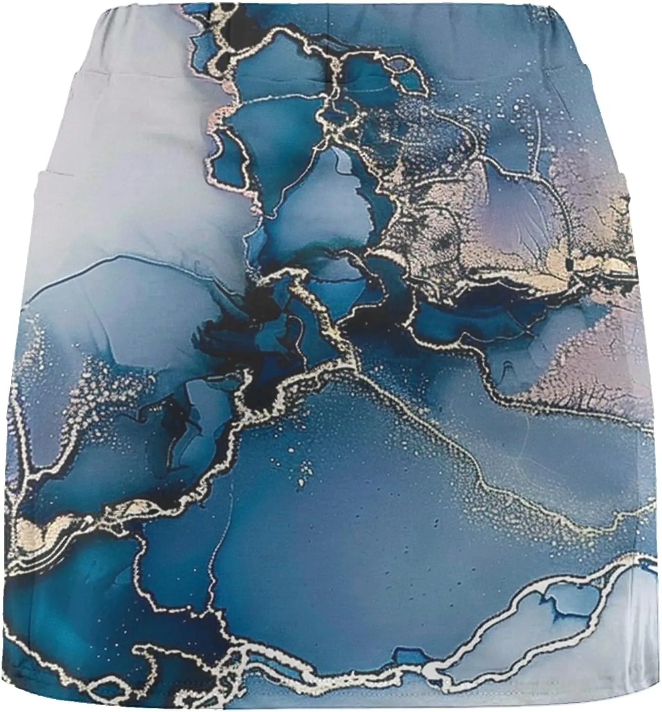 Womens Golf Skorts Skirts Tie Dye Printed High Waisted Tennis Skirt with Shorts Sports Bottoming Skirts