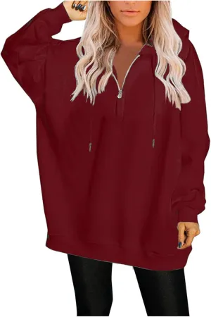 Womens Hoodies Oversized Sweatshirt Fleece Drop Shoulder Sweater Long Sleeve Loose Cute Winter Pullover Top Clothes