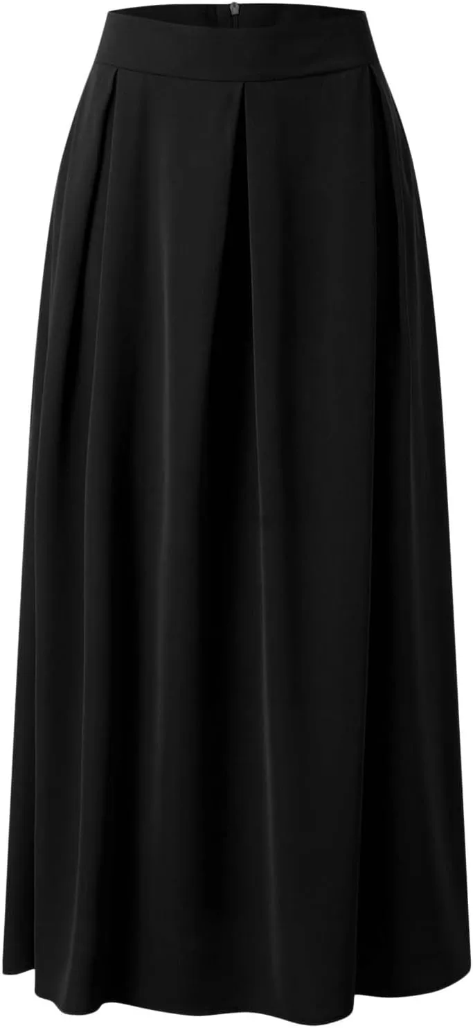 Women's Large Solid Color Pocket High Waist Ol Half Skirt Pleated Skirt Small Knit