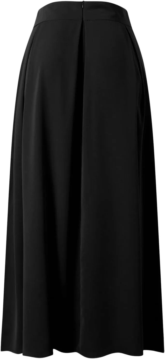 Women's Large Solid Color Pocket High Waist Ol Half Skirt Pleated Skirt Small Knit