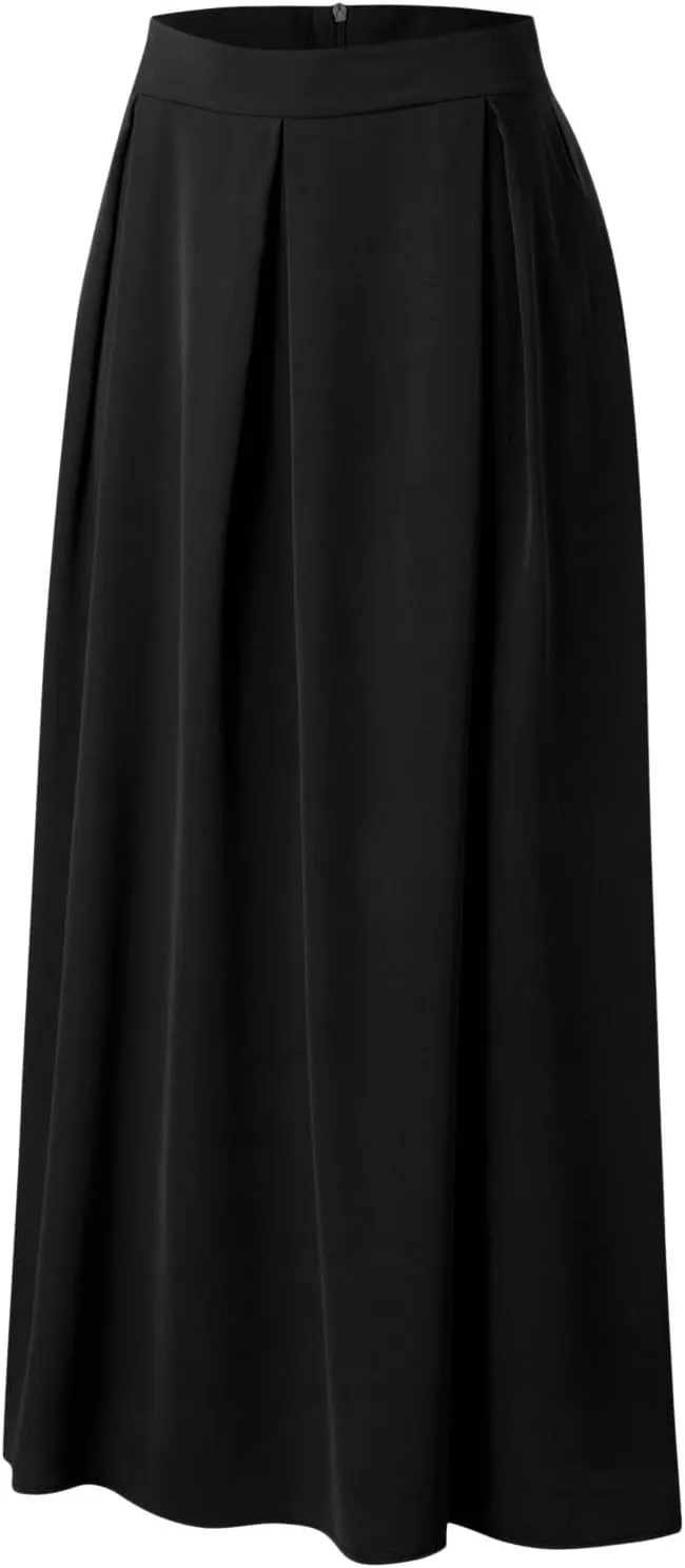 Women's Large Solid Color Pocket High Waist Ol Half Skirt Pleated Skirt Small Knit