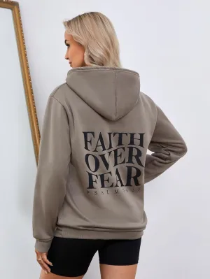 Women's Letter Print Hoodies Oversized Sweatshirt Long Sleeve Tops Pullover Pocketed Streetwear Women Outfits