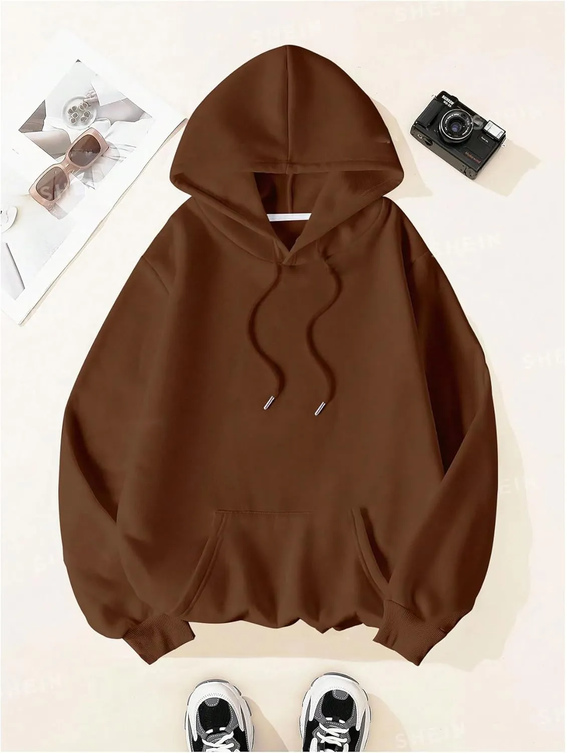 Women's Letter Print Hoodies Oversized Sweatshirt Long Sleeve Tops Pullover Pocketed Streetwear Women Outfits