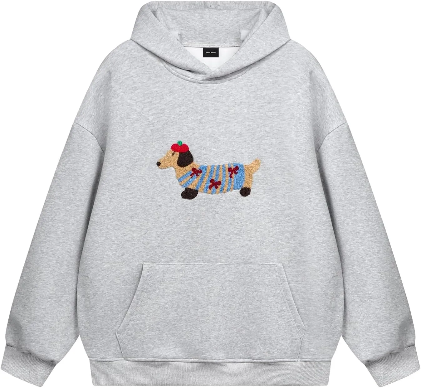 Women's Oversized Cute Cartoon Dog Pattern Hooded Sweatshirt Long Sleeve Couples Hoodie Pullover With Pocket