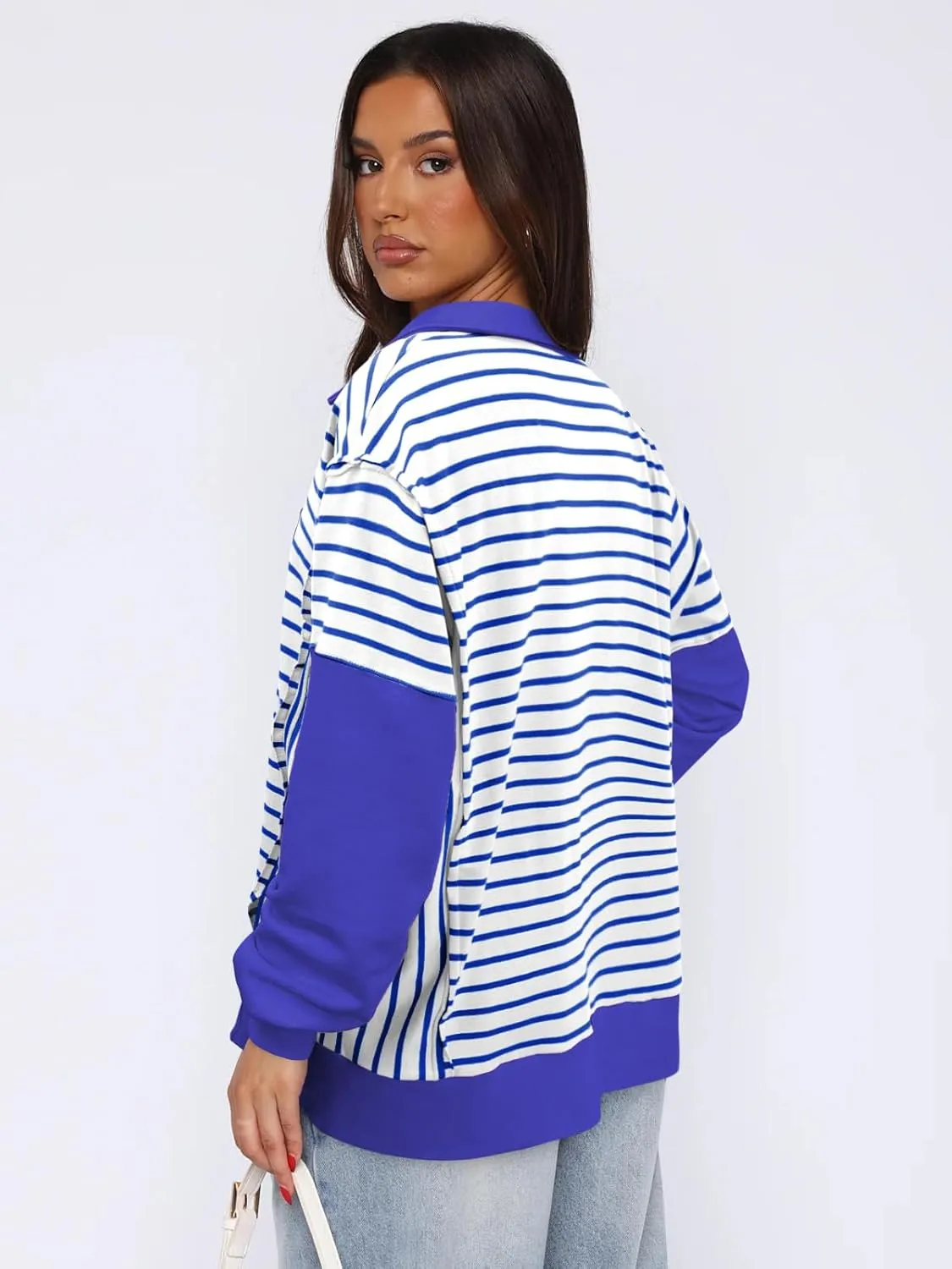 Womens Oversized Sweatshirts Striped Hoodies Trendy Clothes