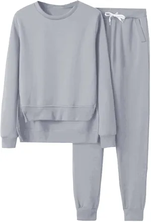 Women's Two Piece Tracksuit Fall Long Sleeve V Neck Althteic Outfit Hoodie Sweatshirt Long Pants Outfits