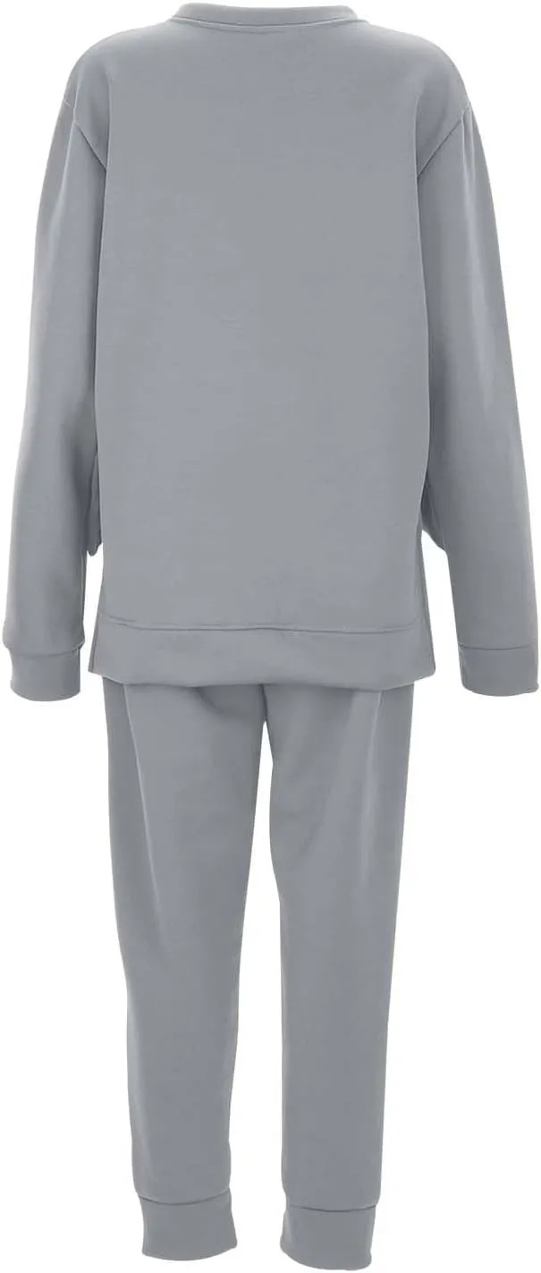 Women's Two Piece Tracksuit Fall Long Sleeve V Neck Althteic Outfit Hoodie Sweatshirt Long Pants Outfits