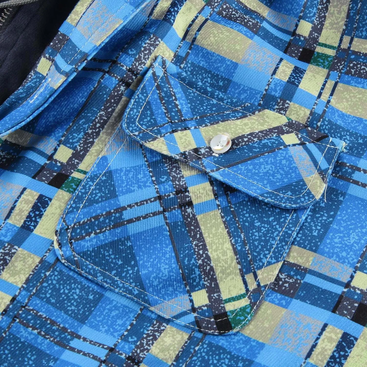 Ymosrh Hoodies for Men Quilted Lined Button Down Plaid Shirt Add Velvet to Keep Warm Jacket with Hood Mens Jackets