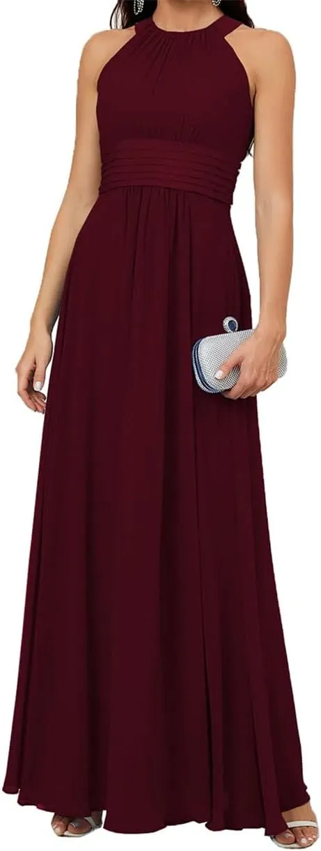 YRGERATON Women's Scoop Neck Mother of The Bride Groom Dresses A-Line Chiffon Evening Grandmother Gowns