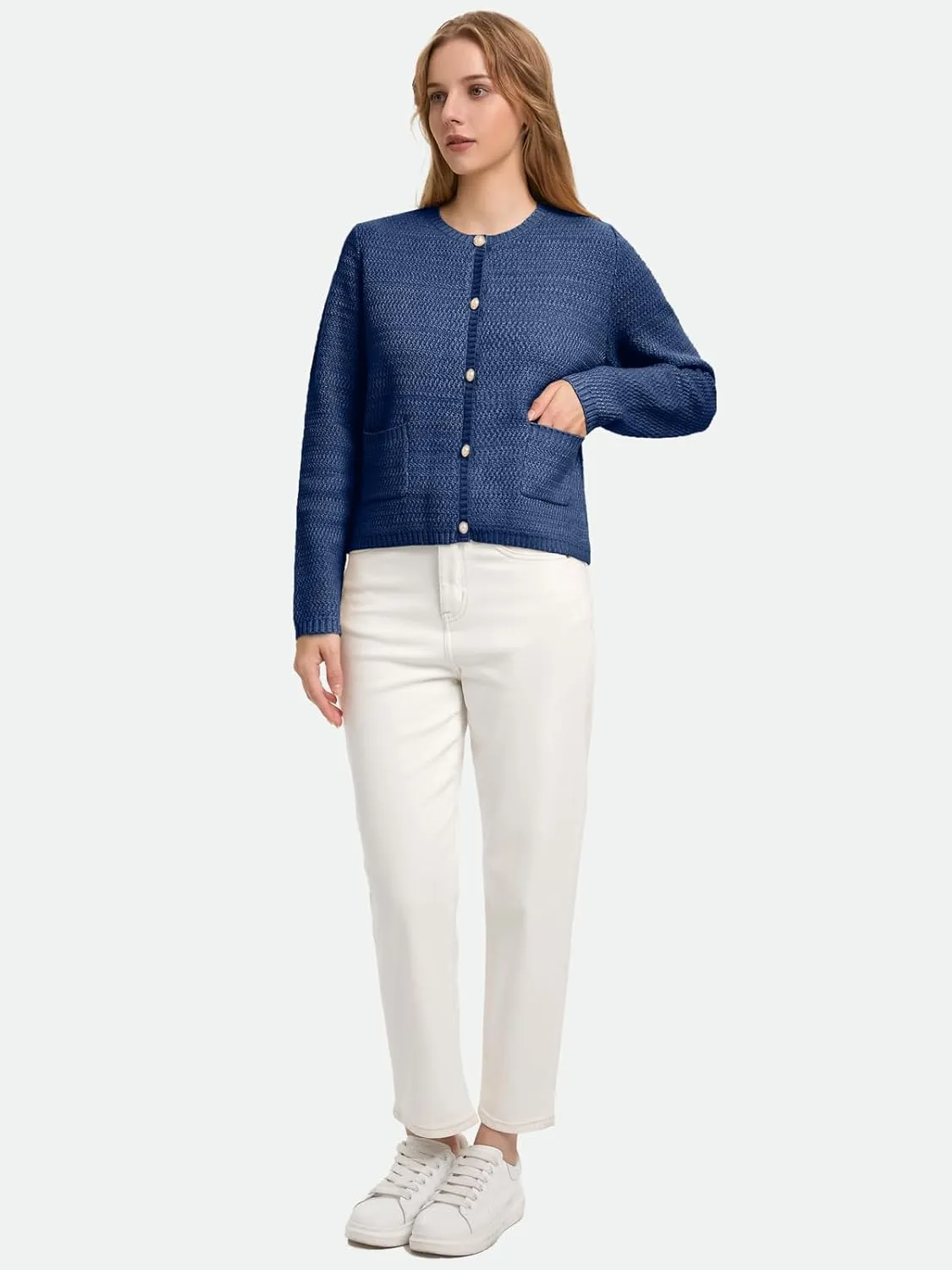 ZANZEA Knit Cardigan Sweater Casual Long Sleeve Open Front Button Down Pockets Lady Jackets 2024 Fall Fashion Outwear