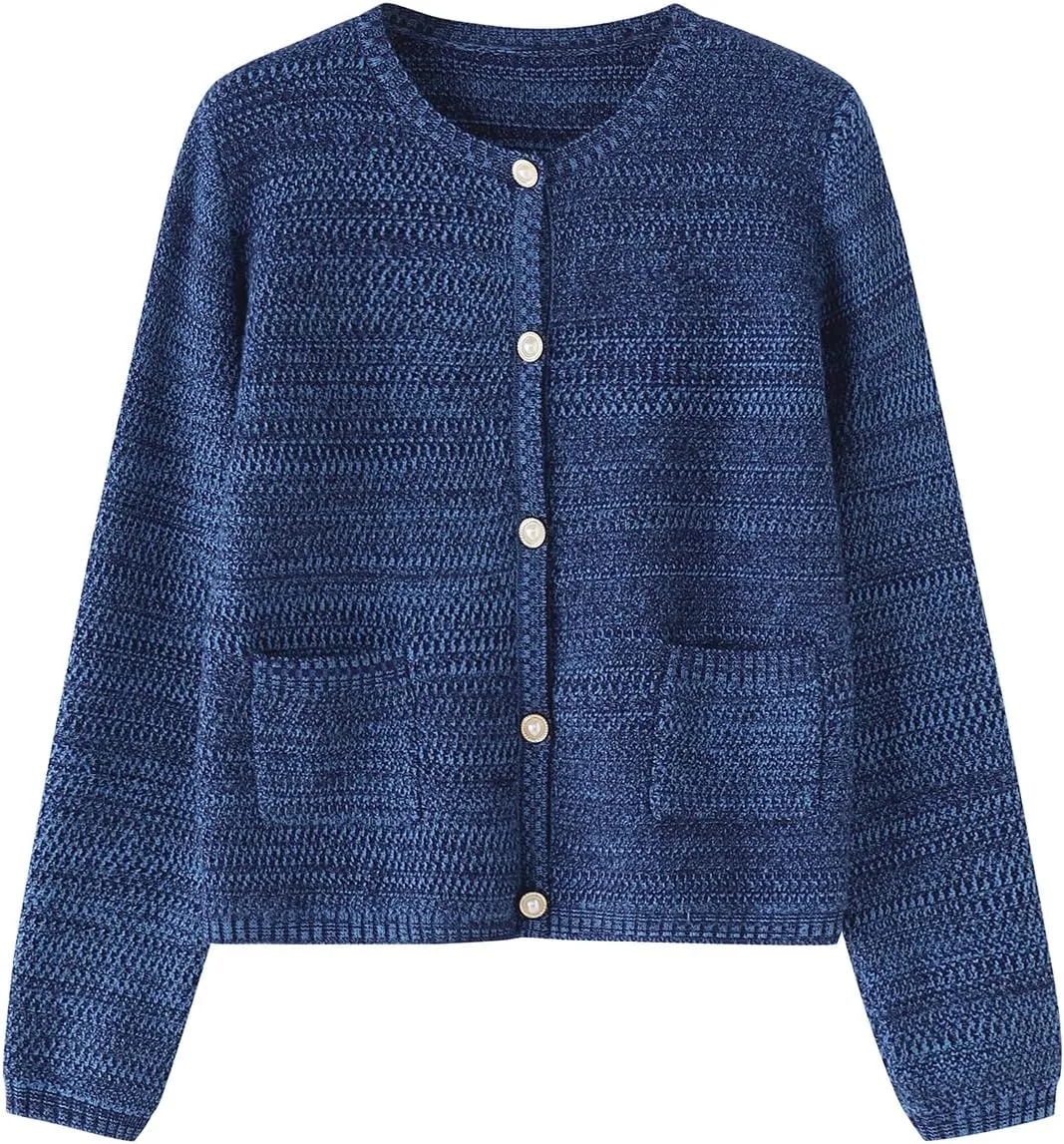 ZANZEA Knit Cardigan Sweater Casual Long Sleeve Open Front Button Down Pockets Lady Jackets 2024 Fall Fashion Outwear