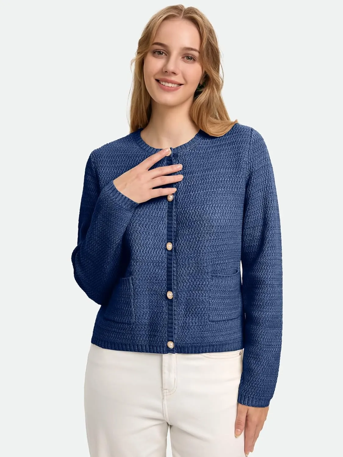 ZANZEA Knit Cardigan Sweater Casual Long Sleeve Open Front Button Down Pockets Lady Jackets 2024 Fall Fashion Outwear